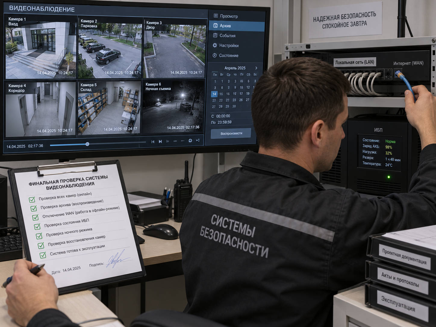 Чек-лист после монтажа видеонаблюдения