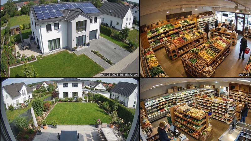 Многоканальный вид системы видеонаблюдения