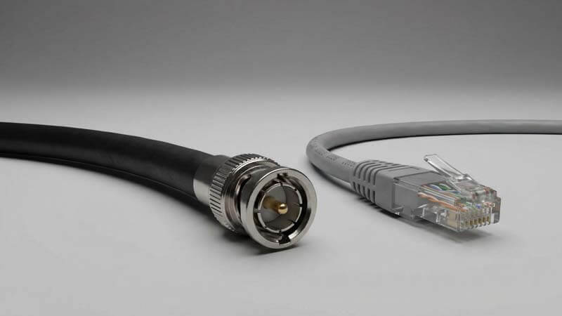 Распространенные кабели видеонаблюдения Коаксиальный и Ethernet